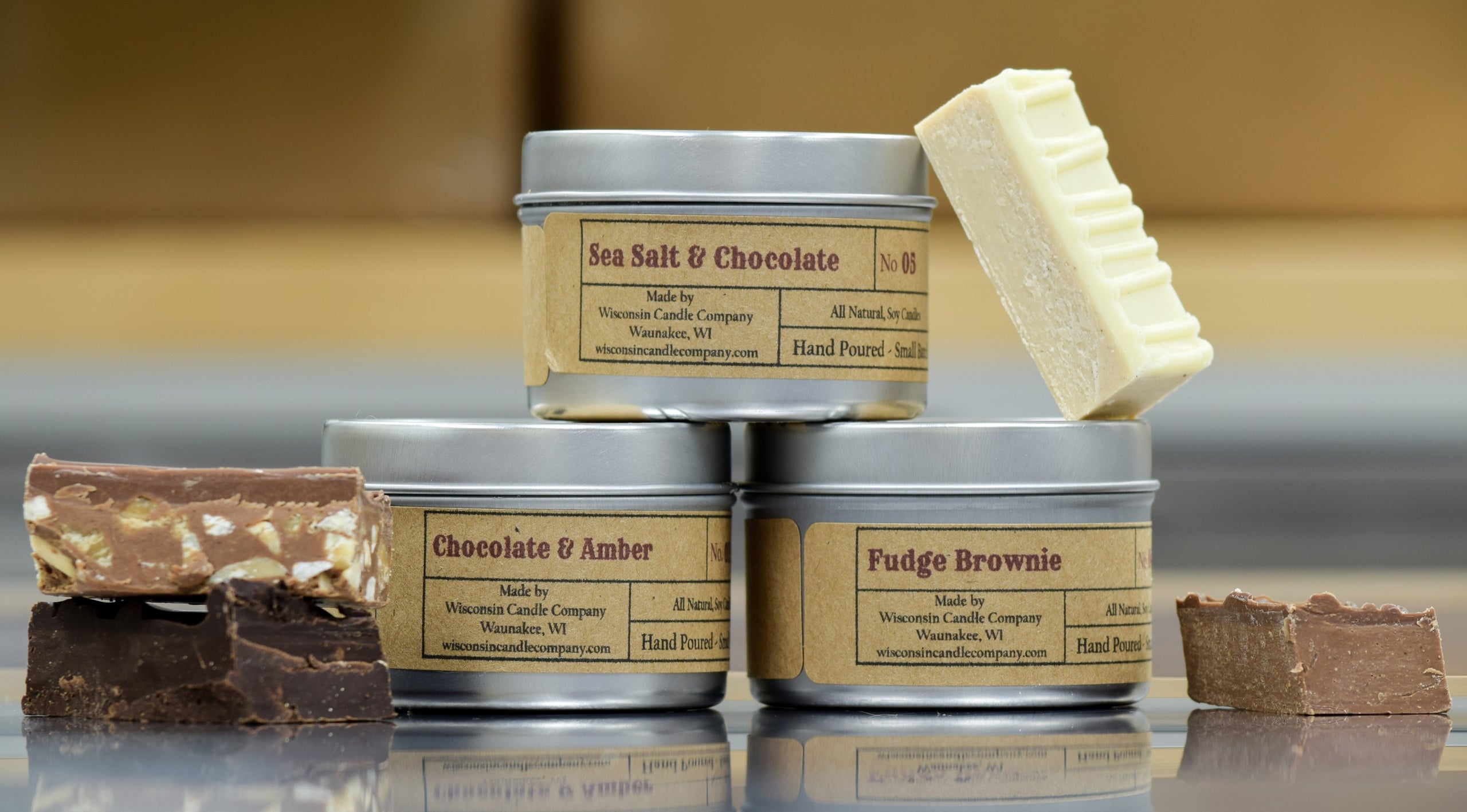 2 oz Chocolate Inspired Candle Tin Chocolate Scented Candles from the